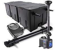 SunSun Kit complet: CBF-350C Filtre de bassin jusqu'à 90000L Biologique, NEO10000 pompe de filtration 10000l/h 80W, CUV-672Lampe uv UVC Clarificateur avec 72W, CTP-5003 Pompe pour fontaine 5000l/h 30W
