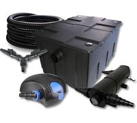 SunSun Kit complet: CBF-550 Filtre de bassin jusqu'à 60000 L Biologique, CTF-12000 pompe de filtration 12000l/h 100W, CUV-236 lampe uv UVC Clarificateur avec 36W, 25m Tuyau 25 mm, Y-distributeur