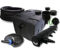 SunSun Kit complet: CBF-550 Filtre de bassin jusqu'à 60000 L Biologique, CTF-6000 pompe de filtration 6000l/h 40W, CUV-272 lampe uv 72W, 25m Tuyau 25 mm, CSP-250 Écumeur 2500l/h 45W