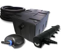 SunSun Kit complet: CBF-550 Filtre de bassin jusqu'à 60000 L Biologique, CTF-6000 SuperECO pompe de filtration 6000l/h 40W, CUV-272 lampe uv UVC Clarificateur avec 72W, 25m Tuyau 25 mm