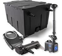 SunSun Kit complet: CBF-550 Filtre de bassin jusqu'à 60000 L Biologique, CTF-8000 pompe de filtration 8000l/h 70W, CUV-318 lampe uv UVC Clarificateur avec 18W, CTP-2803 Pompe pour fontaine 3000l/h 10W