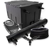 SunSun Kit complet: CBF-550 Filtre de bassin jusqu'à 60000 L Biologique, CTF-8000 pompe de filtration 8000l/h 70W, CUV-272 lampe uv UVC Clarificateur avec 72W, 25m Tuyau 25 mm, Y-distributeur