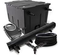 SunSun Kit complet: CBF-550 Filtre de bassin jusqu'à 60000 L Biologique, CTF-8000 pompe de filtration 8000l/h 70W, CUV-272 lampe uv UVC Clarificateur avec 72W, 25m Tuyau 25 mm, Y-distributeur