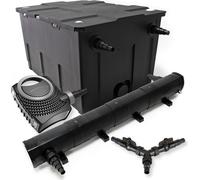 SunSun Kit complet: CBF-550 Filtre de bassin jusqu'à 60000 L Biologique, CTF-8000 SuperECO pompe de filtration 8000l/h 70W, CUV-272 lampe uv UVC Clarificateur avec 72W, Y-distributeur