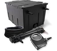 SunSun Kit complet: CBF-550 Filtre de bassin jusqu'à 60000 L Biologique, CTF-8000 SuperECO pompe de filtration 8000l/h 70W, CUV-636 lampe uv UVC Clarificateur avec 36W, 25m Tuyau 25 mm