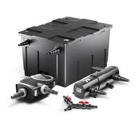 SunSun Kit complet: CBF-550 Filtre de bassin jusqu'à 60000 L Biologique, NEO10000 SuperECO pompe de filtration 10000l/h 80W, CUV-236 lampe uv UVC Clarificateur avec 36W, Y-distributeur