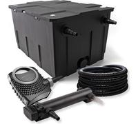 SunSun Kit complet: CBF-550 Filtre de bassin jusqu'à 60000 L Biologique, NEO7000 SuperEco pompe de filtration 7000l/h 50W, CUV-324 lampe uv UVC Clarificateur avec 24W, 25m Tuyau 25 mm (1")