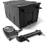 SunSun Kit complet: CBF-550 Filtre de bassin jusqu'à 60000 L Biologique, NEO7000 SuperEco pompe de filtration 7000l/h 50W, CUV-324 lampe uv UVC Clarificateur avec 24W