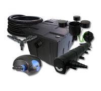 SunSun Kit complet: CBF-550 Filtre de bassin jusqu'à 60000 L, CTF-12000 pompe de filtration 12000l/h 100W, CUV-272 lampe uv 72W, 25m Tuyau 25 mm, CSP-250 Écumeur 2500l/h 45W, Y-distributeur