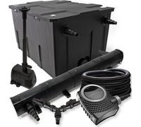 SunSun Kit complet: CBF-550 Filtre de bassin jusqu'à 60000 L, CTF-8000 pompe de filtration 8000l/h 70W, CUV-272 lampe uv 72W, 25m Tuyau 25 mm, HJ-943 fontaine 800l/h 16W, Y-distributeur