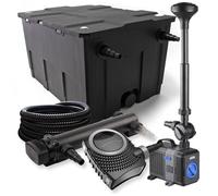 SunSun Kit complet: CBF-550 Filtre de bassin jusqu'à 60000 L, NEO10000 pompe de filtration 10000l/h 80W, CUV-336 lampe uv 36W, 25m T