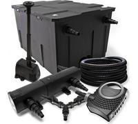 SunSun Kit complet: CBF-550 Filtre de bassin jusqu'à 60000 L, NEO10000 pompe de filtration 10000l/h 80W, CUV-218 lampe uv 18W, 25m Tuyau 25 mm, HJ-943 fontaine 800l/h 16W, Y-distributeur