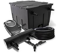 SunSun Kit complet: CBF-550 Filtre de bassin jusqu'à 60000L Biologique, NEO10000 pompe de filtration 10000l/h 80W, CUV-224 lampe uv UVC Clarificateur avec 24W, 25m Tuyau 25 mm, Y-distributeur