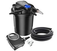 SunSun Kit complet: CPA-10000 Filtre de bassin à pression jusqu’à 12000 L avec 11 Watt lampe uv, NEO10000 SuperECO pompe 10000l/h 80W, 10m Tuyau 38 mm (1 1/2"), collier de serrage W1 44-47mm