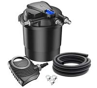 SunSun Kit complet: CPA-20000 Filtre de bassin à pression jusqu’à 40000 L avec 36 Watt lampe uv, NEO10000 SuperECO pompe 10000l/h 80W, 10m Tuyau 38 mm (1 1/2"), collier de serrage W1 44-47mm