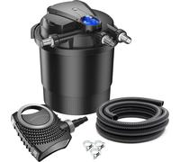 SunSun Kit complet: CPA-20000 Filtre de bassin à pression jusqu’à 40000 L avec 36 Watt lampe uv, NEO8000 SuperEco pompe 8000l/h 70W, 10m Tuyau 38 mm (1 1/2"), collier de serrage W1 44-47mm