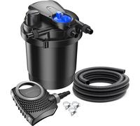 SunSun Kit complet: CPA-2500 Filtre de bassin à pression jusqu’à 6000 L avec 11 Watt lampe uv, NEO3800 SuperEco pompe 3600l/h 20W, 5m Tuyau 32 mm (1 1/4"), collier de serrage W1 44-47mm