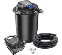 SunSun Kit complet: CPA-30000 Filtre de bassin à pression jusqu’à 60000 L avec 55 Watt lampe uv, NEO10000 SuperECO pompe 10000l/h 80W, 10m Tuyau 38 mm (1 1/2"), collier de serrage W1 44-47mm