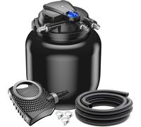 SunSun Kit complet: CPA-50000 Filtre de bassin à pression jusqu’à 100000 L avec 55 Watt lampe uv, NEO12000 SuperECO pompe 12000l/h 100W, 10m Tuyau 38 mm (1 1/2"), collier de serrage W1 44-47mm