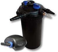 SunSun Kit complet: CPF-15000 Filtre de bassin à pression jusqu’à 30000 L avec 18 Watt UV-C lampe uv, CTF-6000 SuperECO pompe de filtration 6000l/h 40W