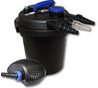 SunSun Kit complet: CPF-250 Filtre de bassin à pression jusqu’à 10000 L avec 11W lampe uv, CTF-3800 SuperECO pompe de filtration 3600l/h 20W