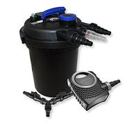 SunSun Kit complet: CPF-250 Filtre de bassin à pression jusqu’à 10000 L avec 11W lampe uv, NEO10000 SuperECO pompe de filtration 10000l/h 80W, Y-distributeur