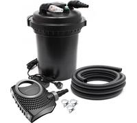 SunSun Kit complet: CPF-500 Filtre de bassin à pression jusqu’à 30000 L avec 18 Watt lampe uv, NEO6000 SuperEco pompe 6000l/h 40W, 5m Tuyau 38 mm (1 1/2"), collier de serrage W1 44-47mm