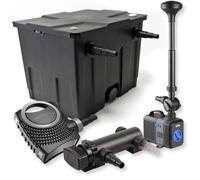 SunSun Kit complet: CBF-350 Filtre de bassin jusqu'à 12000 L Biologique, NEO7000 pompe de filtration 7000l/h 50W, CUV-318 lampe uv UVC Clarificateur avec 18W, CTP-2803 Pompe pour fontaine 3000l/h 10W