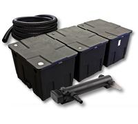 SunSun Kit complet: CBF-350C Filtre de bassin jusqu'à 90000 L Biologique, CUV-336 lampe uv UVC Clarificateur avec 36W, 5m Tuyau 25 mm (1")