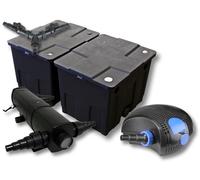 SunSun Kit complet: CBF-350B Filtre de bassin jusqu'à 60000 L Biologique, CTF-12000 SuperECO pompe de filtration 12000l/h 100W, CUV-224 lampe uv UVC Clarificateur avec 24W, Y-distributeur