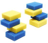 SunSun Lot complet de 8 éponges filtrantes pour Filtre Biologique CBF-350B et CBF-550 - 4 Jaunes, 4 Bleues - Pièce détachée Mousse de filtration - Matériaux filtrants pour bassin piscine eau