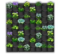 SunVara Jardinière Murale Verticale pour Jardin, Salon, Mur extérieur, jardinière Murale d'extérieur pour Plantes d'extérieur, Sac de Culture à Suspendre, 64 Poches
