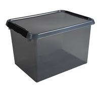 Sunware 88001920 - Boîte de rangement the comfort-line 22 L | Gris transparent, boîte de rangement avec couvercle pour un rangement peu encombrant