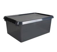 Sunware 88002320 - Boîte de rangement the comfort-line 45 L | Gris transparent, boîte de rangement avec couvercle pour un rangement peu encombrant