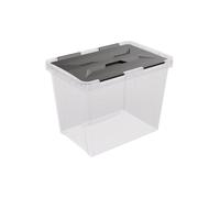 Sunware Onyx Boite Rangement 25L - 42,4x28,1x31,3cm - Boîte de rangement en plastique avec couvercle, adaptées aux vetement, jouets, materiel de bricolage et plus encore - Caisse rangement