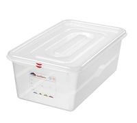 SUNWARE perfectly organised Gastronorm 1/1 Lot de 2 récipients alimentaires avec couvercle étanche 21 l, 530 x 325 x 150 mm, transparent