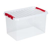 Sunware Q-Line Boîte - 62 L - 600 x 400 x 340 mm - Transparent/Rouge
