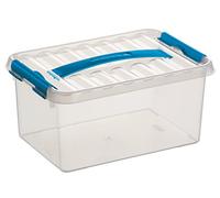 Sunware Q-Line Boîte avec poignée Transparent/bleu 6 litres 300 x 200 x 140 mm