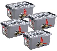 Sunware Q-line boîte de cirage avec insert/compartimentage 6 litres - set de 4 pièces