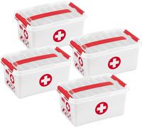 Sunware Q-line Boîte de premiers secours avec insert/compartimenté 6 litres - set de 4 pièces
