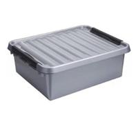 Sunware - Q-Line boîte de Rangement 25L métallique Noir - 50 x 40 x 18 cm