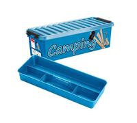 Sunware Q-line Boite de Rangement Plastique 9,5L - 48,5x19x14,7cm - avec insert - Boite camping rangement - Boîte pour le camping