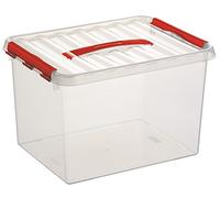 Sunware Q-Line Boîte de Rangement, Rouge Transparent., 22 Litre
