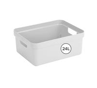 Sunware Sigma Home Boite de Rangement 24L - 44,5x34,5x18,3cm - Plastique - Panier rangement blanc
