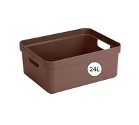 Sunware Sigma Home Boite de Rangement 24L - 44,5x34,5x18,3cm - Plastique - Panier rangement brun