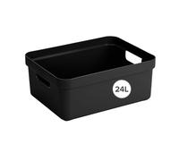 Sunware Sigma Home Boite de Rangement 24L - 44,5x34,5x18,3cm - Plastique - Panier rangement noir