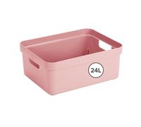 Sunware Sigma Home Boite de Rangement 24L - 44,5x34,5x18,3cm - Plastique - Panier rangement rose