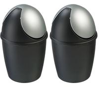 Sunware Tiglio Petite Poubelle Salle de Bain 1,5L - 13,3x13x13,4cm - Mini Poubelle de Table avec couvercle (Lot de 2)