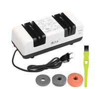 Sunydog Aiguiseur de x électrique professionnel Affûteurs de coupe automatiques multifonctionnels avec biseau de 15 degrés rainures brutes et fines pour x dentelés droits Ciseaux Meuleuse de