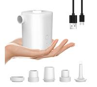 Sunydog Pompe à Air électrique Rapide, Gonfleur et Dégonfleur à 5 Buses, Batterie 2500mAh pour Matelas Pneumatique Gonflable, 150-400L/min